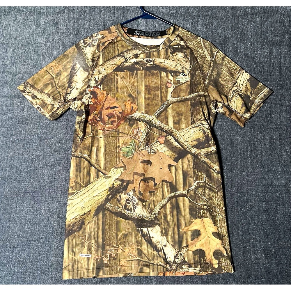 Starter Mossy Oak Break-Up Camo Moisture Wicking Short Sleeve T-Shirt M